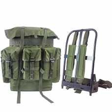 AKmax G.I. ALICE Backpack and Aluminium Frame with Olive Green 600D Polyester Straps and Waist Belt (Olive Green - Polyester Strap)