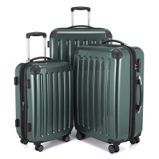 HAUPTSTADTKOFFER Luggages Sets Glossy Suitcase Sets Hardside Spinner Trolley Expandable (20“, 24“ & 28“) TSA Darkgreen