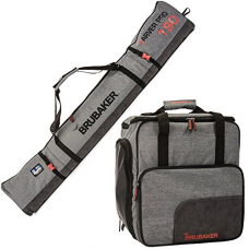 BRUBAKER Combo Ski Boot Bag and Ski Bag for 1 Pair of Ski, Poles, Boots, Helmet, Gear and Apparel - (190 cm) 74 3/4