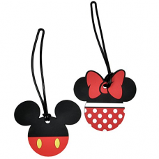2 Pack Disney Luggage Suitcase Tags Mickey & Minnie Mouse Body/Pants PVC